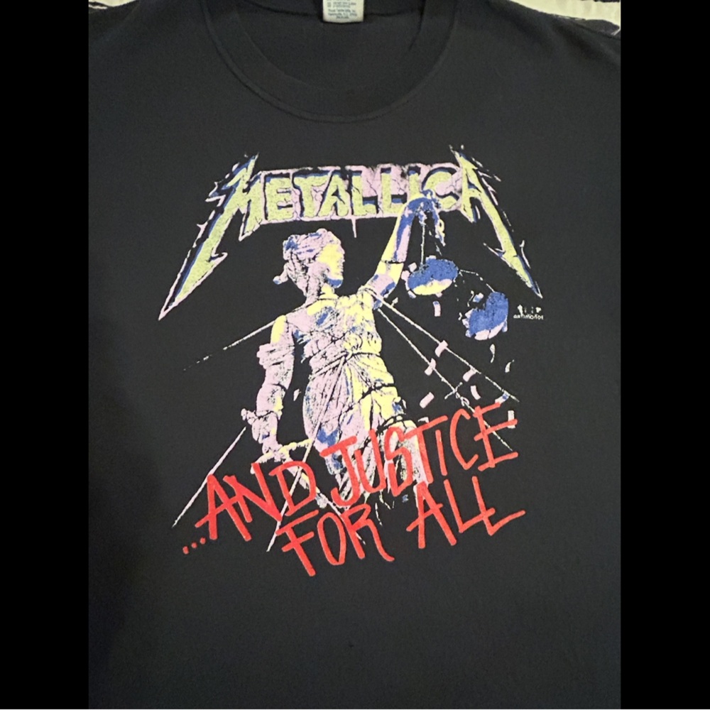 SOLD❤️ RARE❗️METALLICA VTG 80s “And Justice For All” Hammer of Justice Band Tee - Picture 7 of 13